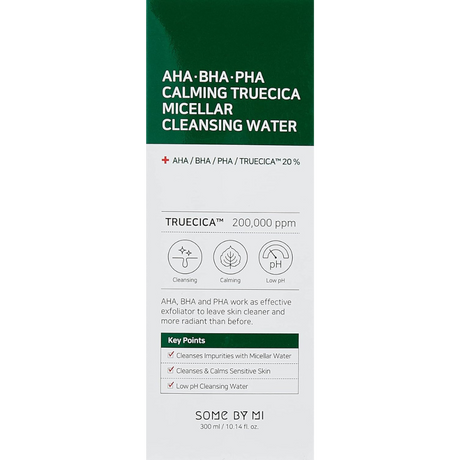 SOME BY MI AHA BHA PHA Calming Truecica Micellar Cleansing Water / 10.14Oz, 300ml / Mild Daily Cleansing Water for Sensitive Skin/Calming Effect, Absorb and Clean Waste/Facial Skin Care