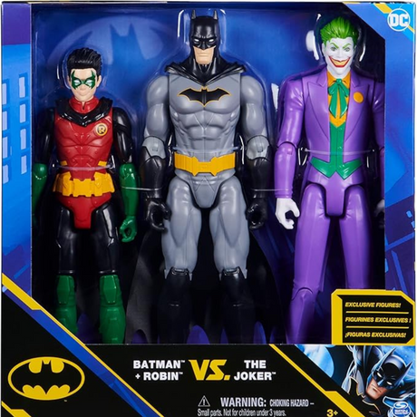 DC Comics, Batman and Robin vs. The Joker, 12-inch Action Figures, Kids Toys for Boys and Girls Ages 3 and Up