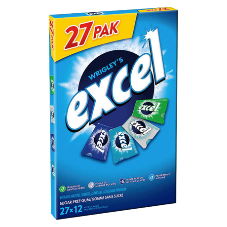 Excel Sugar-free Variety Pack Gum 27 packs of 12