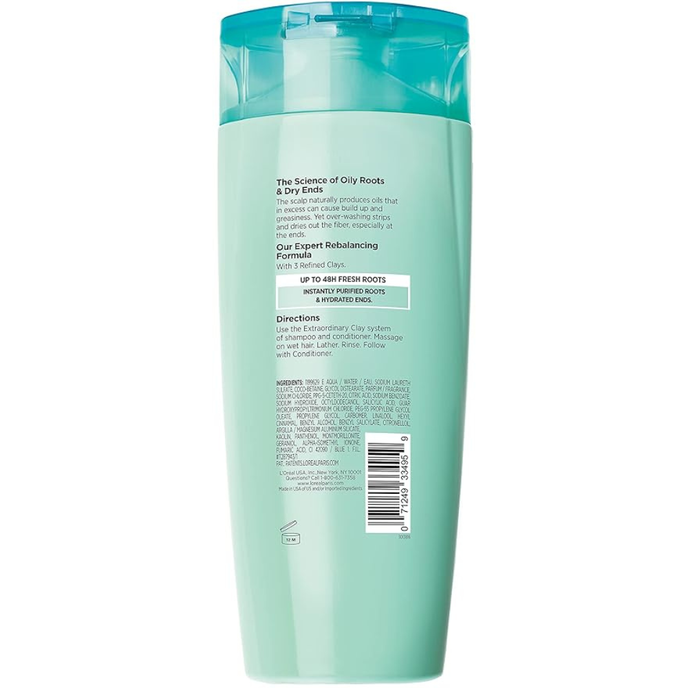 L'Oreal Paris Elvive Extraordinary Clay Rebalancing Shampoo, 12.6 fl; oz; (Packaging May Vary)