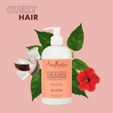 SheaMoisture Curl & Shine Conditioner Coconut & Hibiscus, for Thick, Curly Hair to Moisturize & Soften, 13 oz