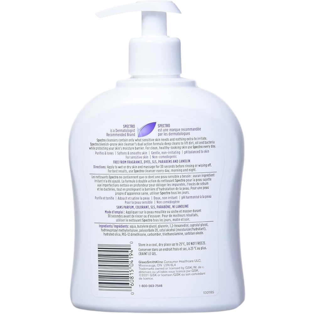 Spectro Jel Cleanser 500ml (17 Fl.oz.) Pump (For Blemish Prone Skin (Fragrance Free))