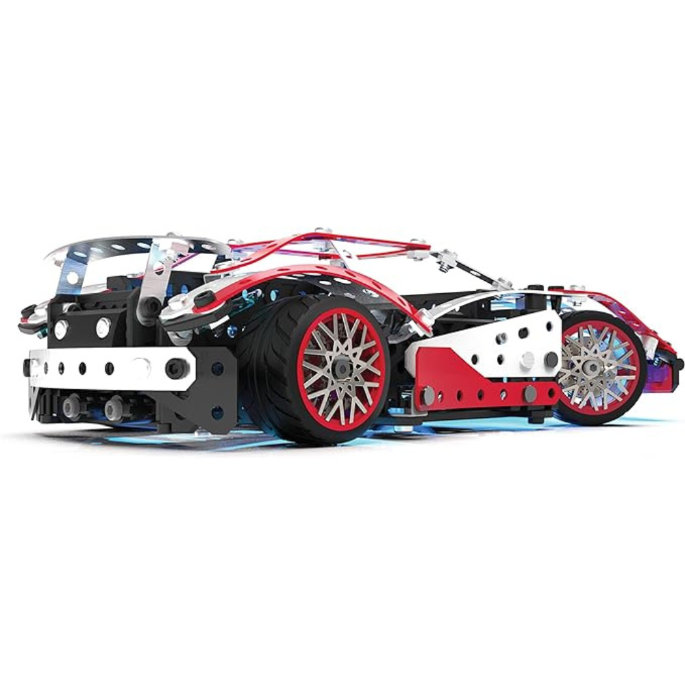 Meccano, 25-in-1 Motorized Supercar STEM Model Building Kit with 347 Parts, Real Tools and Working Lights, Kids Toys for Ages 10 and Up