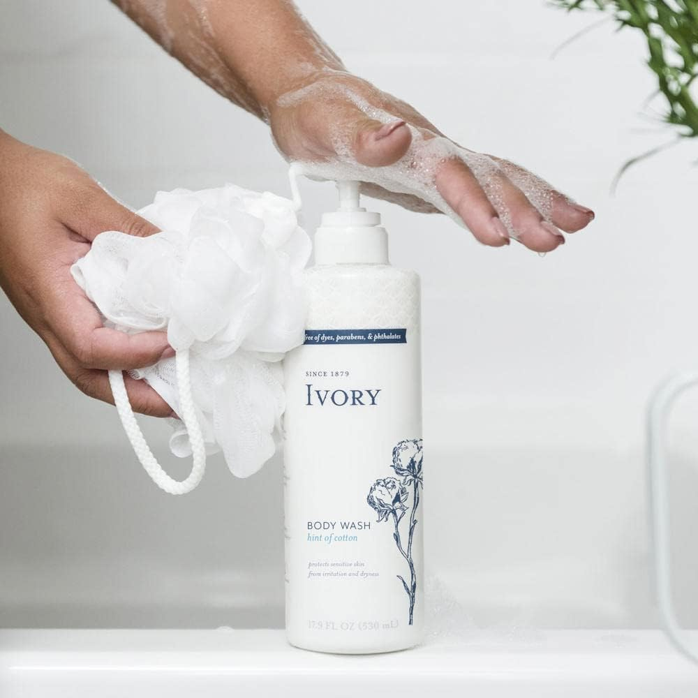 Ivory Sensitive Skin Moisturizing Body Wash, Hint of Cotton