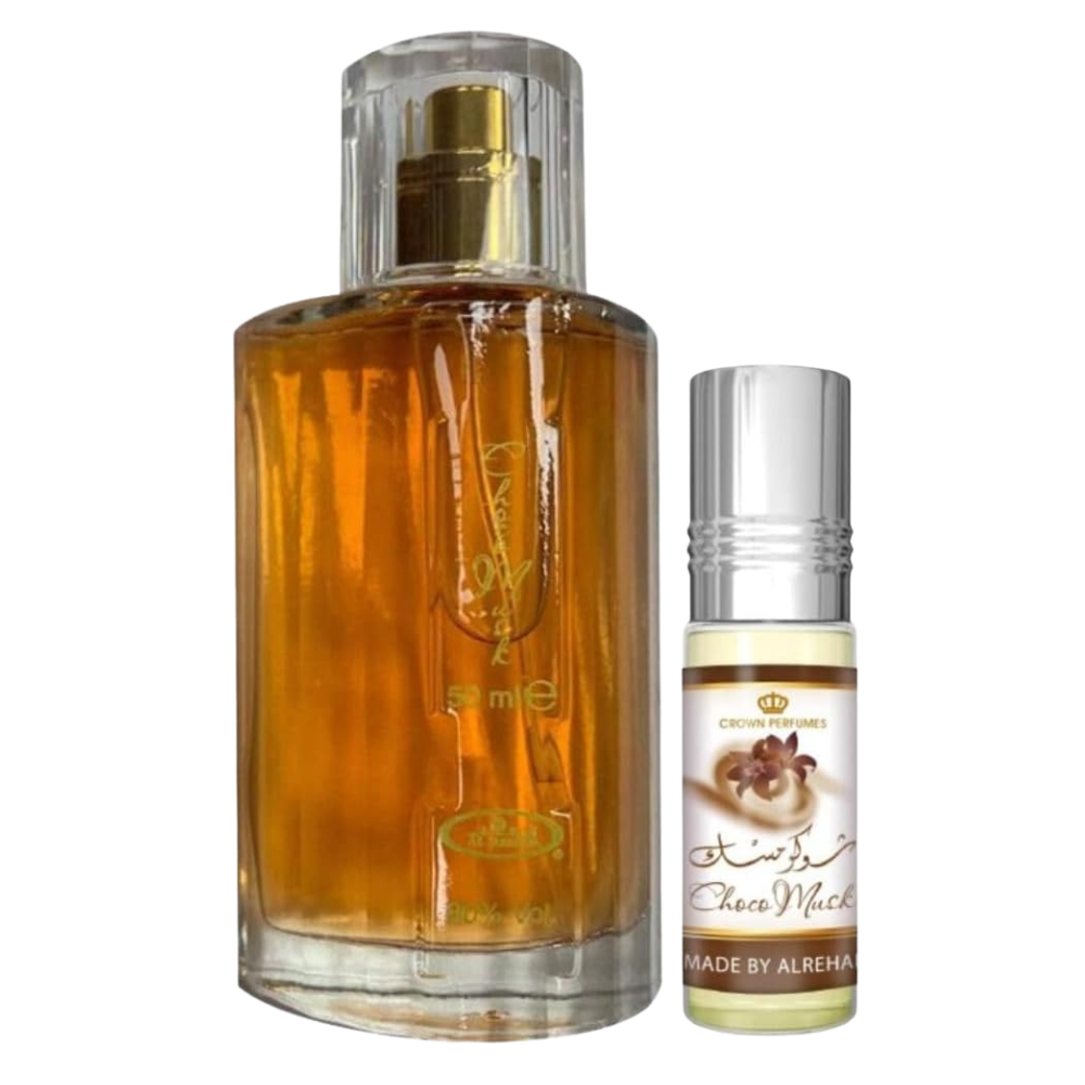 AllRehab Choco Musk for Women Eau de Parfum Spray (1.7 Ounce) + Rollerball (0.2 Ounce)