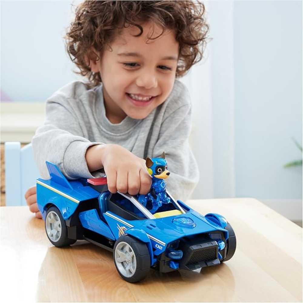 Paw Patrol – THE SUPERFILM – Transformable Deluxe Car with Paw Patrol Chase Figure