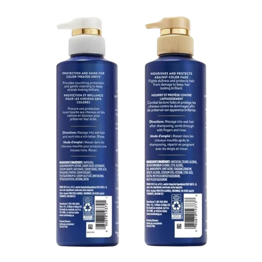 Color Brilliance Shampoo and Conditioner SET. 12.8 fl oz each Bottle. With Biotin Vivid & Protected for Gray or Color Treated Hair.