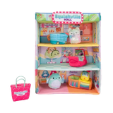 Squishville by Squishmallows SQM0158 Mall-Two 2” Mini-Squishmallow Plush Characters, Themed Play Scene, Plus 4 Accessories Bag, Shopping Cart, Cash Register, Arcade Machine, Multi, 2 inches