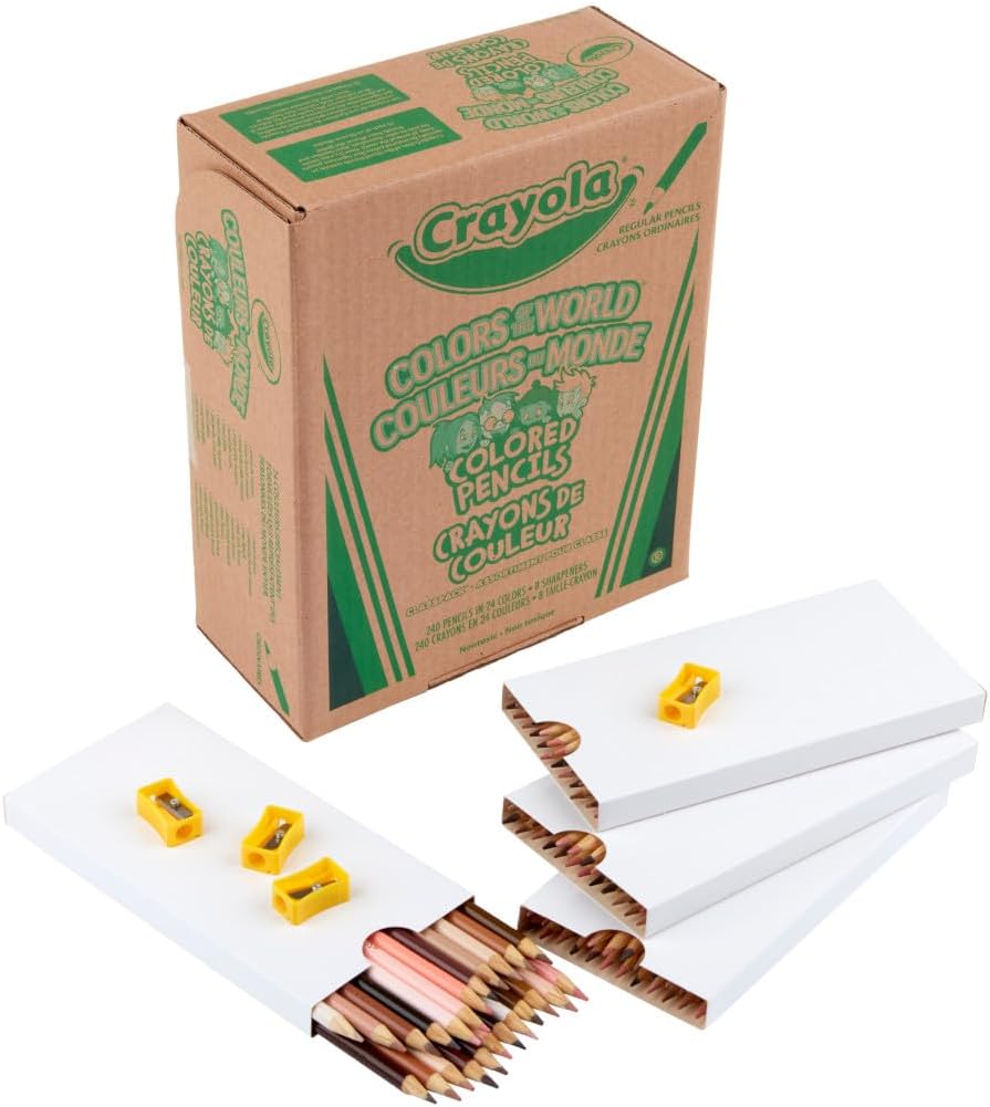 Crayola Colors of the World Skin Tone Colored Pencils Classpack (240ct), Bulk Colored Pencils for Classrooms, Teacher Supplies, Gifts