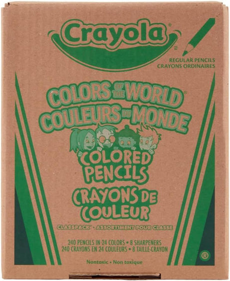 Crayola Colors of the World Skin Tone Colored Pencils Classpack (240ct), Bulk Colored Pencils for Classrooms, Teacher Supplies, Gifts