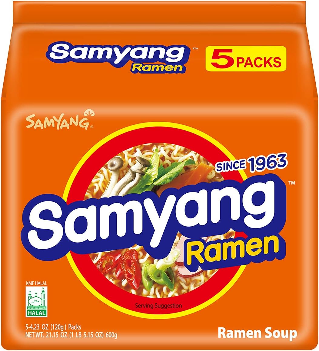 Samyang Ramen Korean Noodle Soup, 4.23 oz (Pack of 5)