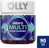 OLLY Men's Multi Gummy Supplement with no artificial flavours and colours Blackberry Blitz multivitamin to help support men's health 45 day supply 90 gummies