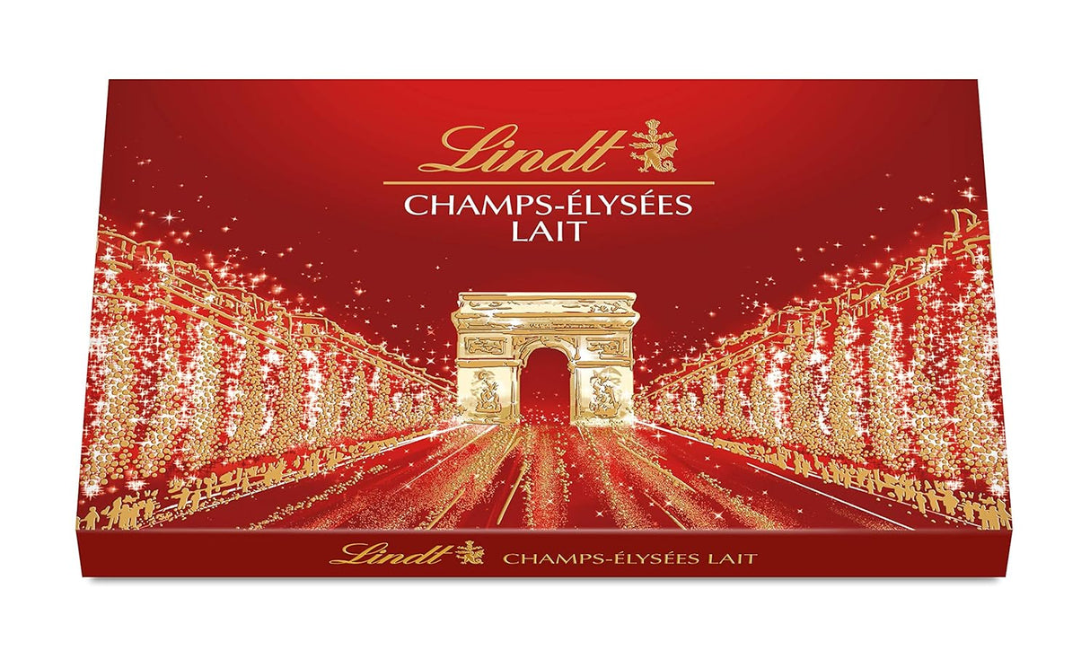 Lindt Champs Elysées Chocolate Box Gourmet Milk Chocolate Assortment 17 Chocolates 6.5oz Red Box