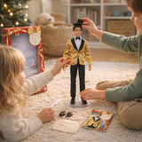 Barbie Signature 2025 Holiday Ken Collectible Fashion Doll (Gold Jacket)