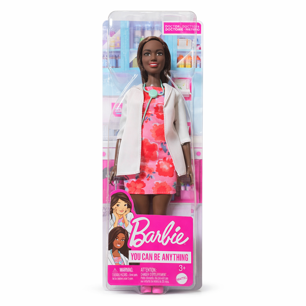 Barbie You Can Be Anything Doctor Doll – Floral Dress & White Coat