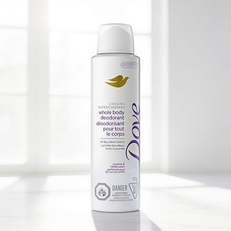 Dove Cooling Whole Body Deodorant, Coconut & Vanilla Scent, 115 g