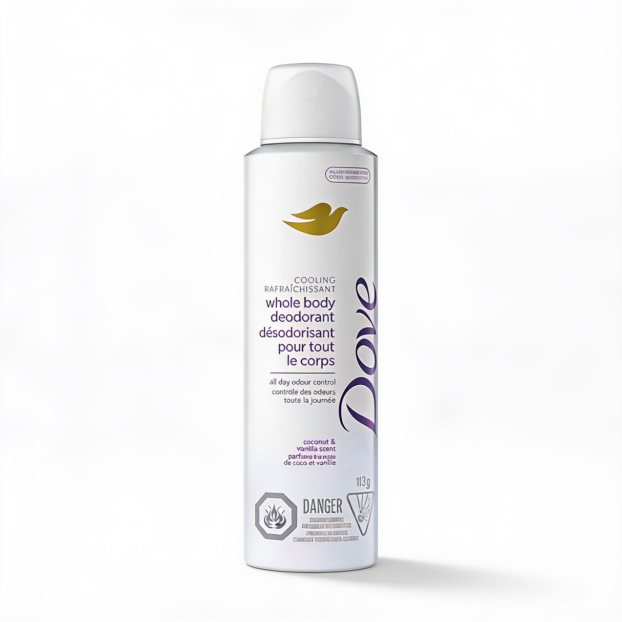 Dove Cooling Whole Body Deodorant, Coconut & Vanilla Scent, 115 g