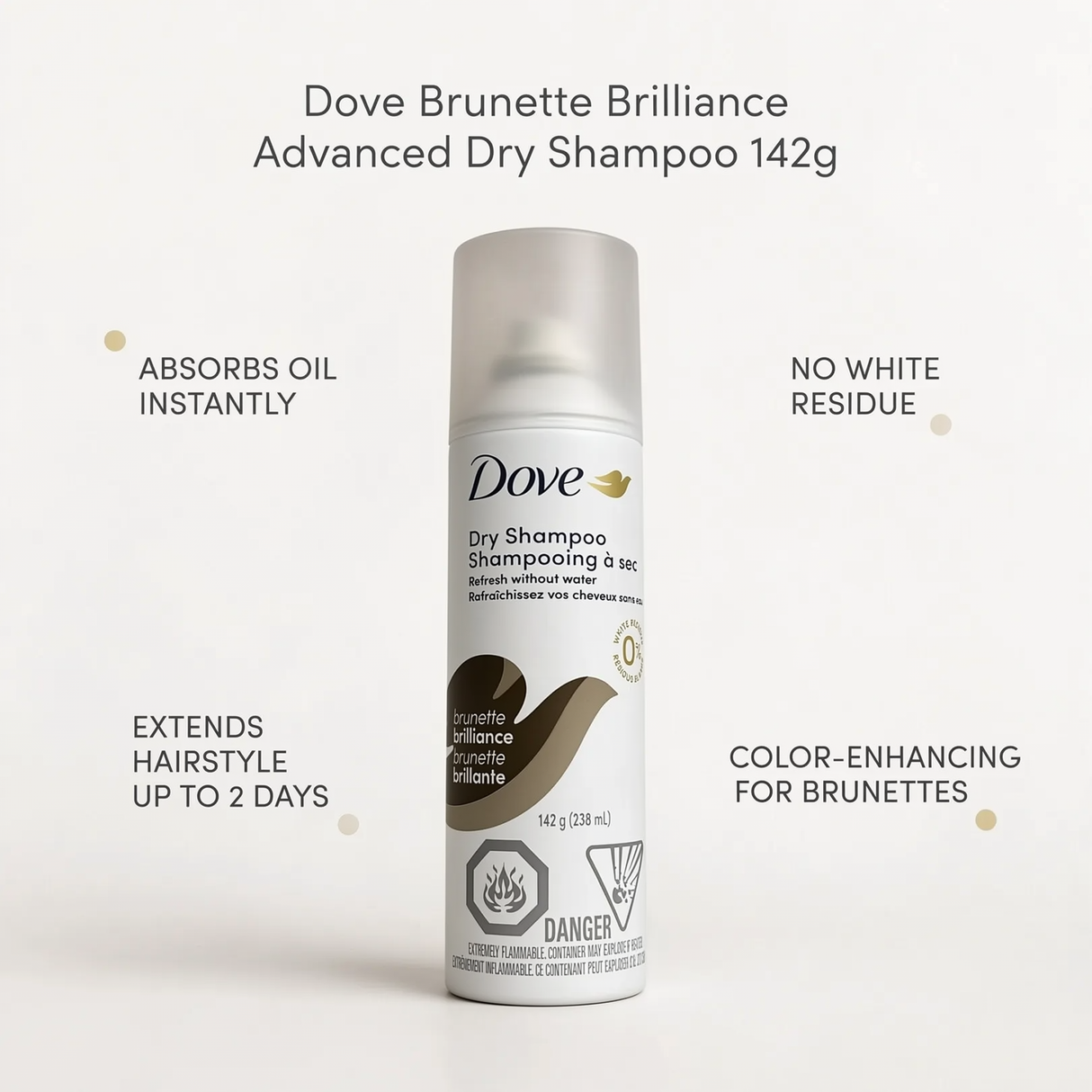 Dove Brunette Brilliance Advanced Dry Shampoo 142g
