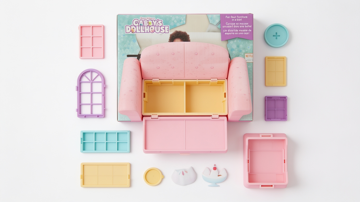 Gabby’s Dollhouse 2‑in‑1 Kids Flip Open Foam Sofa