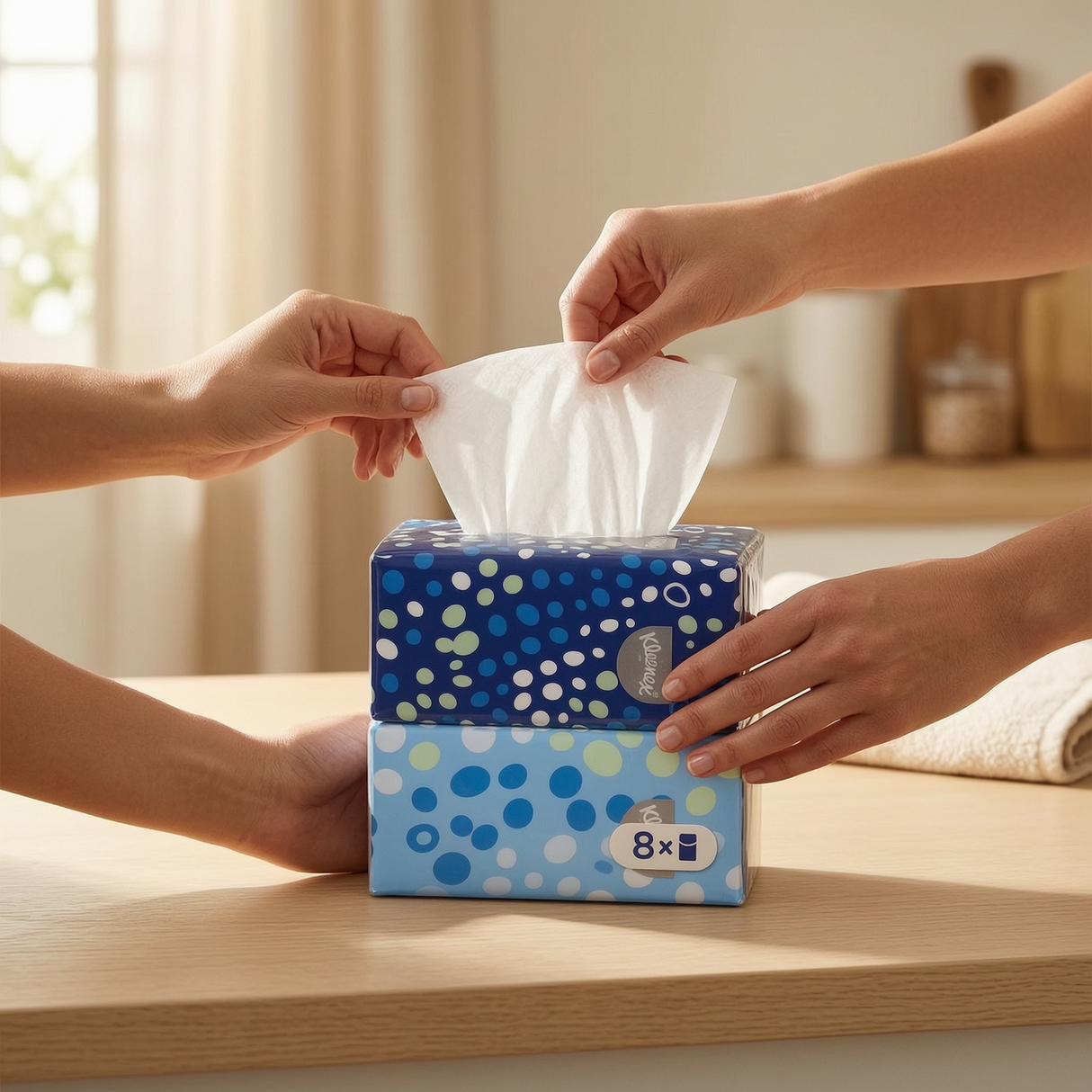 Kleenex Everyday Facial Tissues, 8 x Pocket Packs