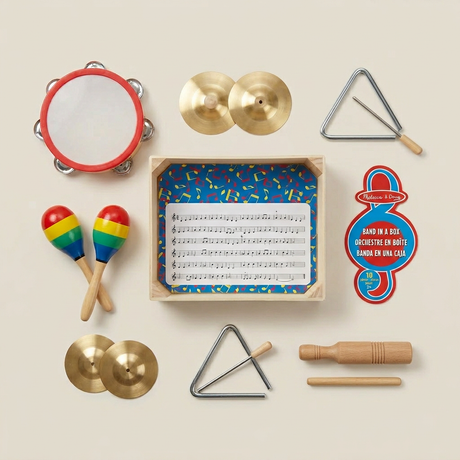 Melissa & Doug Band in a Box 10 Piece Musical Instrument Set