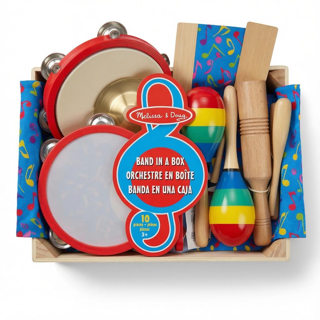 Melissa & Doug Band in a Box 10 Piece Musical Instrument Set