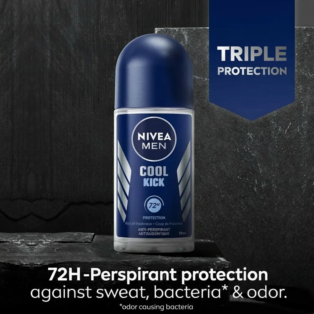 NIVEA Men Cool Kick 72H Desodorante Roll-On 50ml