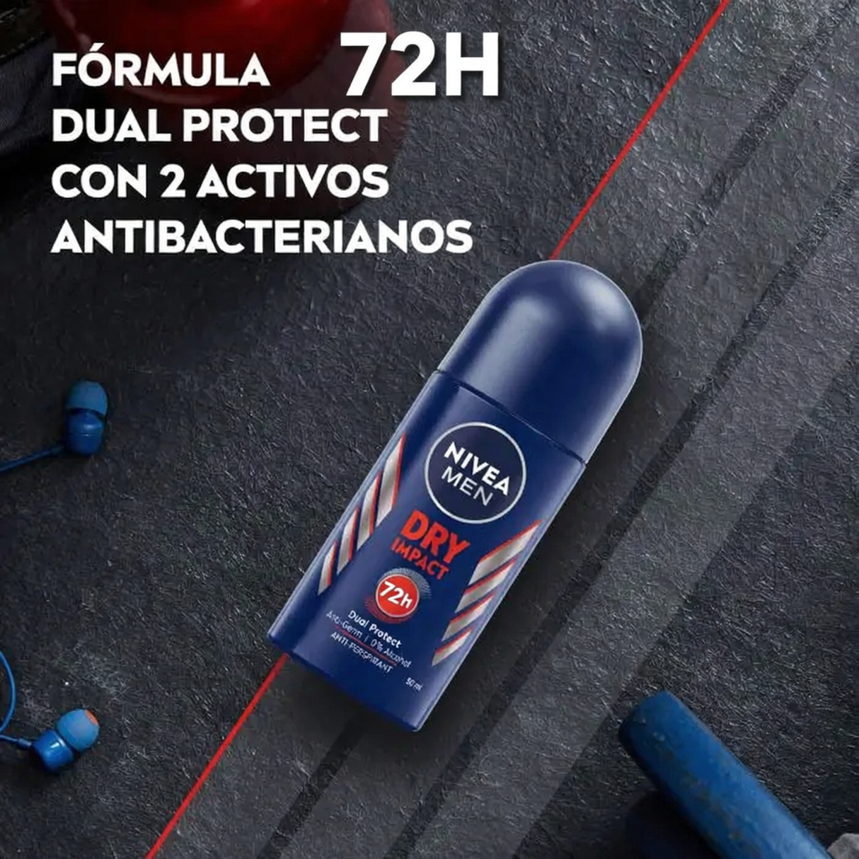 NIVEA Men Dry Impact Deodorante Roll-On 72h, 50ml