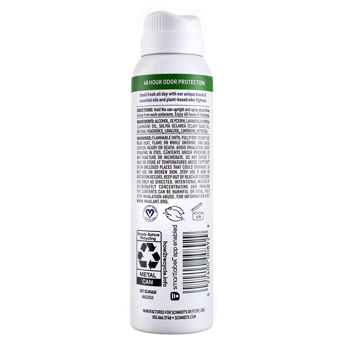 Schmidt's Natural Deodorant Spray for Women and Men, Lavender and Sage