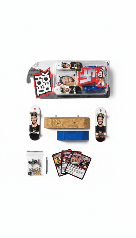 Tech Deck VS Series Fingerboard 2 Pack with Obstacle & Challenge Cards
