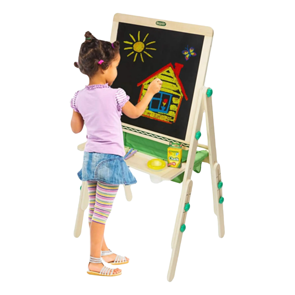 Crayola Deluxe Kids Wooden Art Easel & Supplies, Gift for Kids, Ages 3, 4, 5, 6