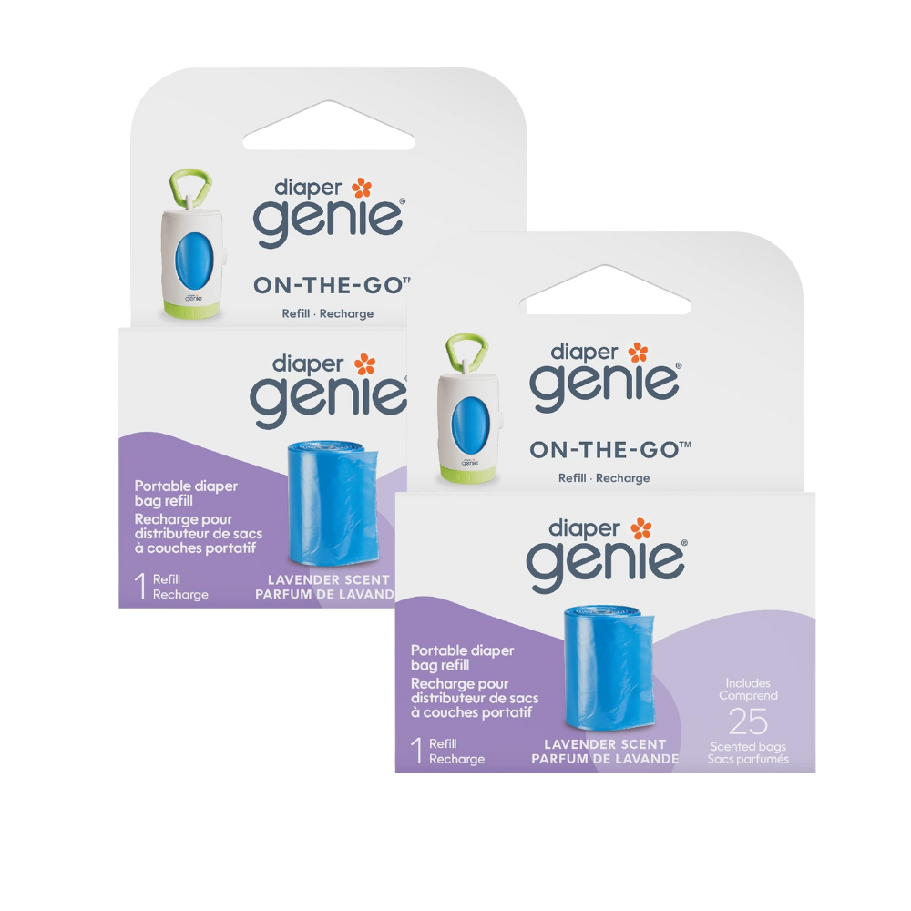 Diaper Genie Portable Diaper Pail Bag Refill, 25 Count (Pack of 2)