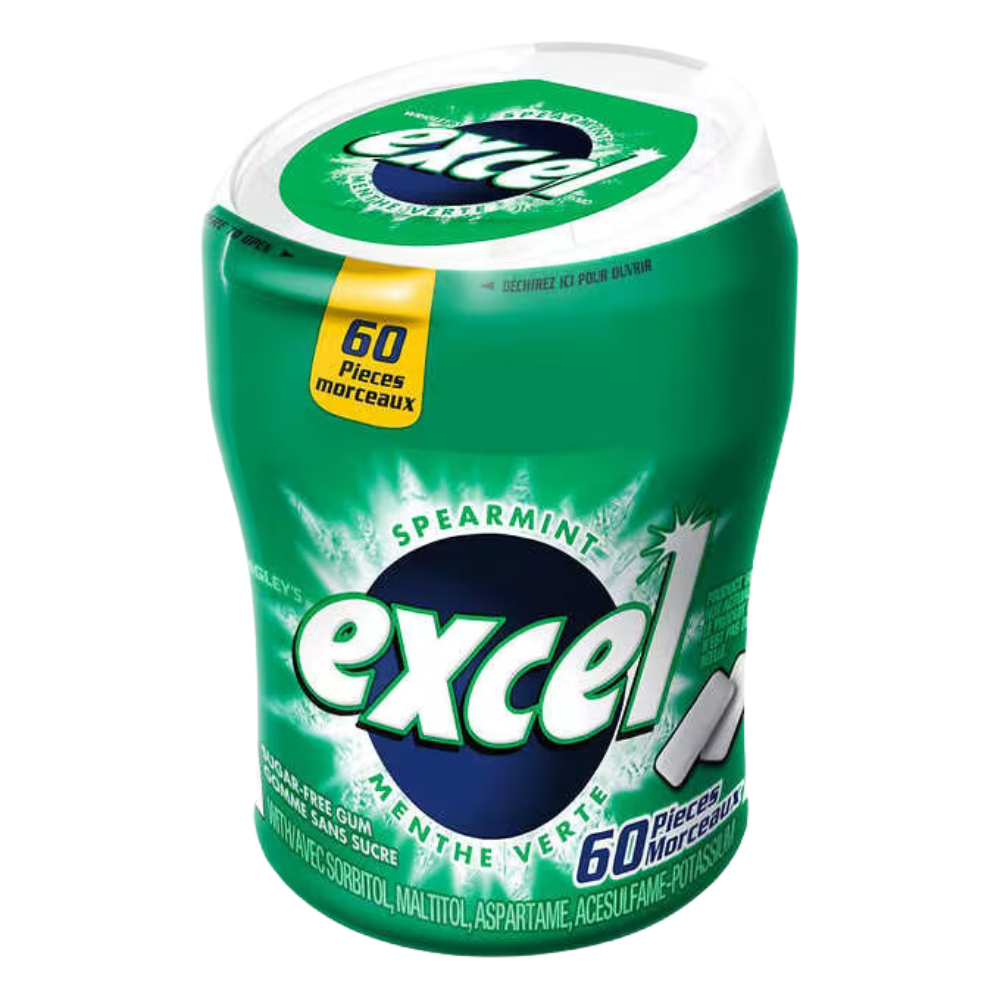Excel Sugar-free Spearmint Gum Bottles 6 packs of 60