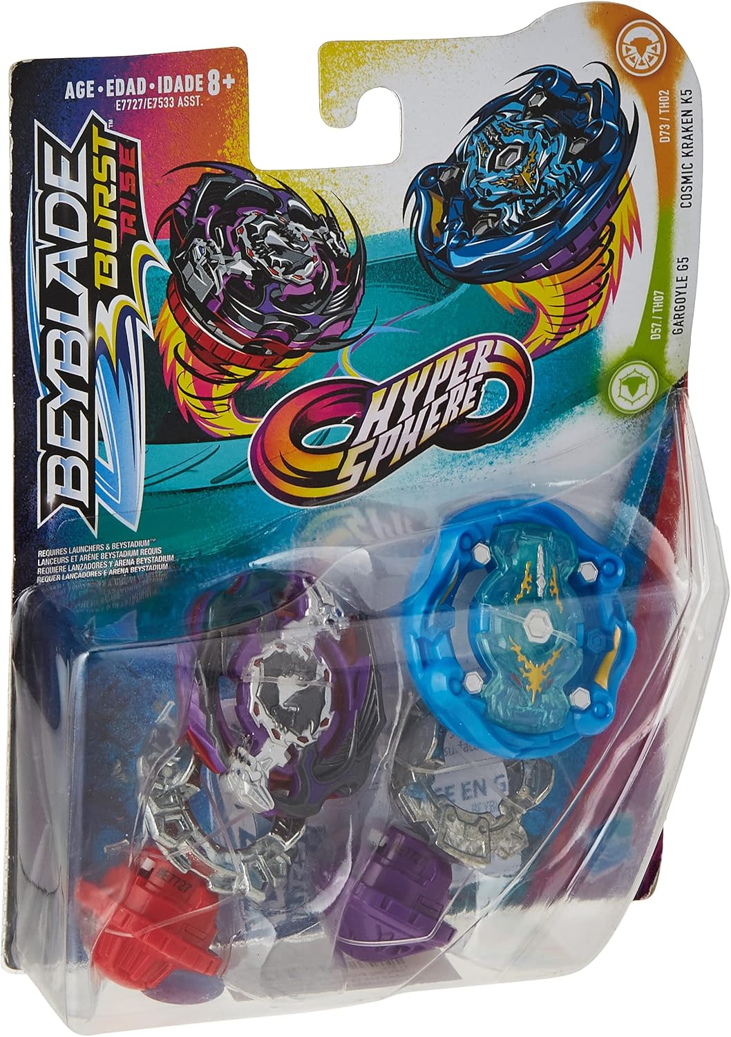 Beyblade Burst Rise Hypersphere Dual Pack Cosmic Kraken K5 and Gargoyle G5-2 Right
