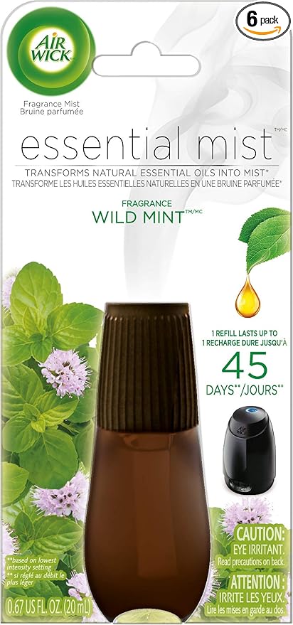 Air Wick Essential Mist, Fragrance Essential Oils Diffuser Refill, Wild Mint